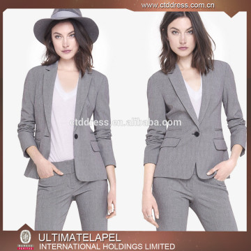 Trendy high quality grey tailored suit women