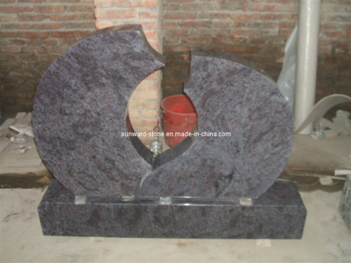 USA Stlye Coral Blue Granite Tombstone