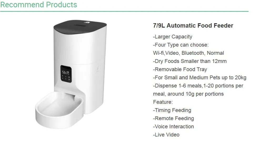 Pet Supply 6L Real-Time Video Recording Pet Automatic Feeder