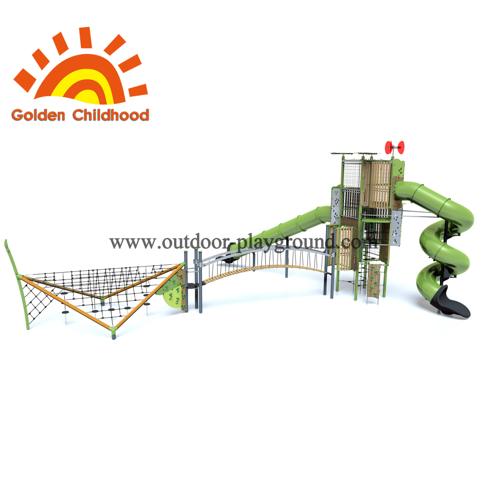 Turbo Tube Tower With Climbing Net Playground Equipment For Children