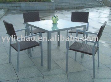 modern metal glass dining tables and chairs