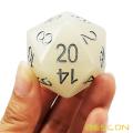 Bescon Jumbo Glowing D20 38MM, Big Size 20 Seiten Würfel Iced Blue Glow In Dark, Big 20 Faces Cube 1,5 Zoll