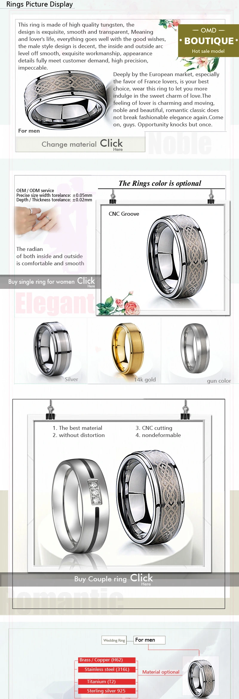 Ring Silver 925 Women Tungsten Carbide Sealing Ring