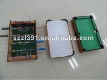 Mini Multi-game table include mini foosball table , pool table and air hockey table