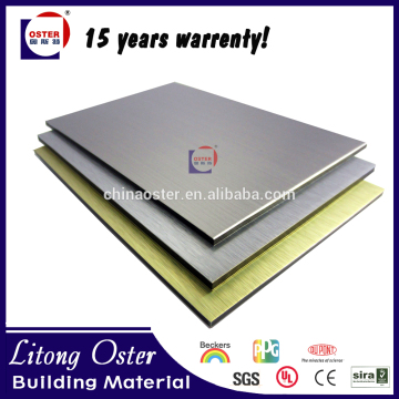 Silver /Gold Brush aluminium composite panel