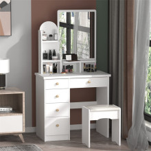 Drawers Makeup Dressing Table Vanity Set with Mirror