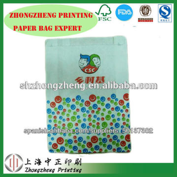 FOOD GRADE! printed paper bags for brand food/paper food packing bags/kraft paper bread bags