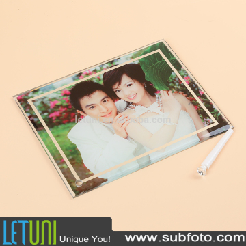 transparent clear glass picture frame