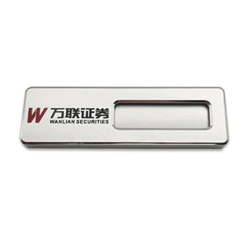 Laser Engraved Company Logo Silver Aluminum Name Plate