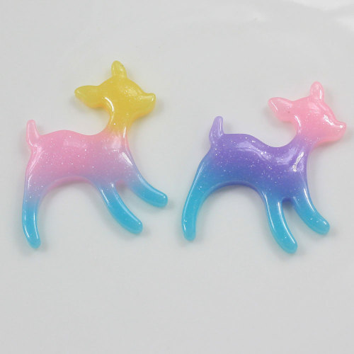 Color degradado Mini Kawaii en forma de caballo resinas de espalda plana carcasa de teléfono encantos decorativos juguetes para niños artículos de decoración DIY espaciador