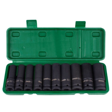 Extended Impact Wrench Hexagon Deep Socket Tool Set - 10PCS