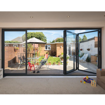 Double side folding glass doors