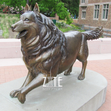 Casting garden life size metal animal bronze alaska husky dog statue