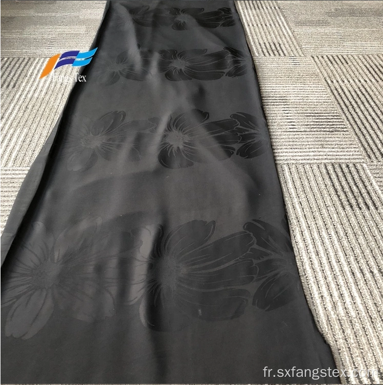 Bangladesh 100% polyester Nida Jacquard Tissu noir