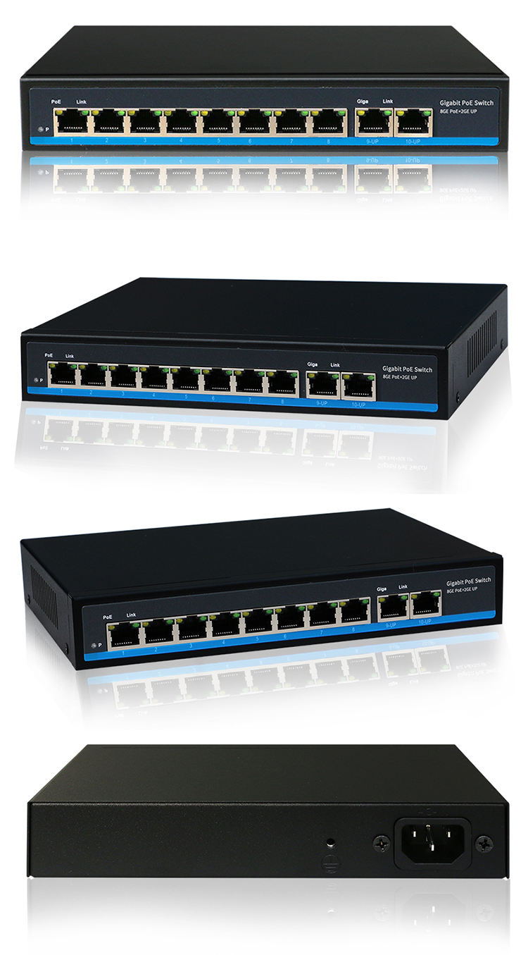 OEM 4 8 16 24 32 48 Port Gigabit CCTV Network Ethernet Poe Switch 48V 10/100 / 1000m für Hikvision IP-Kamera