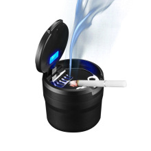 Convenient LED Lit Metal Car Ashtray