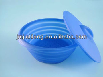 microwave collapsible silicone steamer with cover