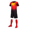 Red top soccer uniform for match training set