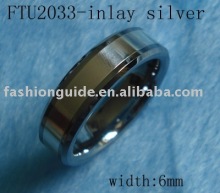inlay silver ring / wedding ring