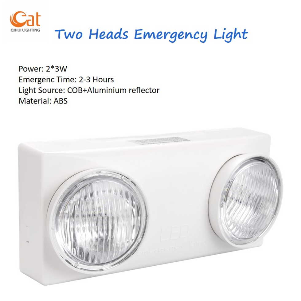 Luz LED de emergencia de doble cabezal