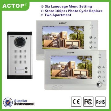 Two Apartments Front Door Camera and Intercom