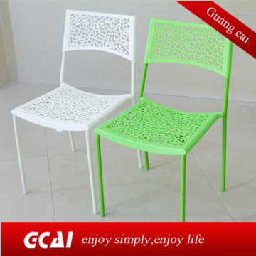 The cheapest design metal leg hollow white plastic chair price india