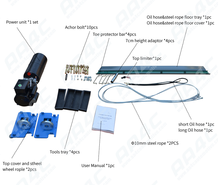 AA4C 4.5T Manual release 2 post Automobile elevator Maualal relased 2 pillar car lift