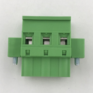 Pluggable female terminal block with flange ears