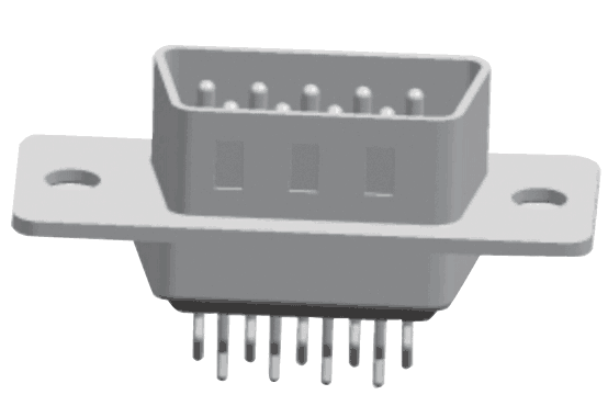 D-SUB PCB Male Dual Row Straddle (Pin yang dicap)