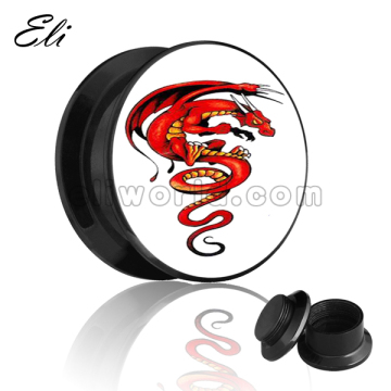 Fashion Style Demon Dragon Logo Ear Plug Piercing Jewellery