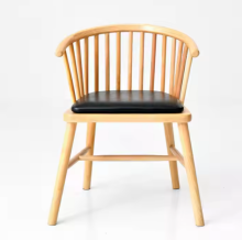 Black Solid Wood Chair for Casual Restaurant Seating
