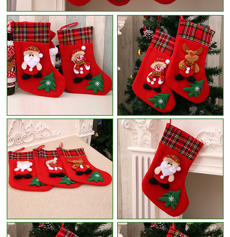 Hot Christmas Gift Christmas Stocking Sock Santa Claus Xmas Tree Hanging Decor Christmas Stockings Candy Gift Bag Navidad