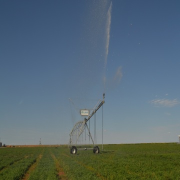 Permanent wheel center pivot irrigation