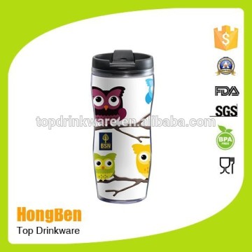Promotional mug with paper insert/double wall advertisement mug/Promotional travel mug
