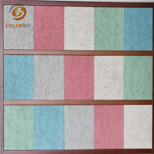 Rectangular Wood Wool Sound-Absorbing Wall Panel with Decorative Function