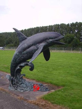 bronze dolphin sculpture for garden decor
