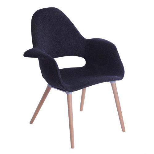 Fauteuil ergonomique moderne avec base en bois creux