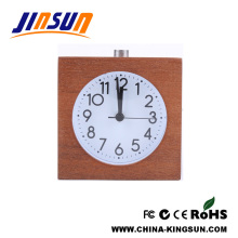 Square Shape Solid Wood Alarm Clock