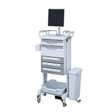 Hospital Mobile Computer Trolley, Measures 845x635x1550mm/ISO 9001 and CE Certified