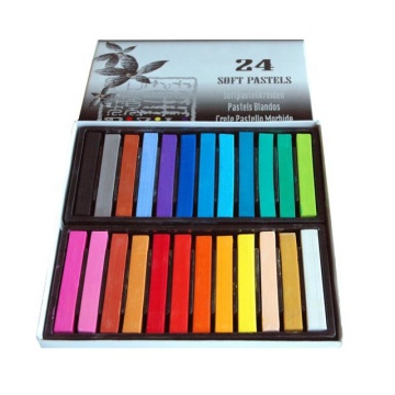 Non Toxic Square Chalk Pastel Soft Pastel 24 Pack Assorted Colors