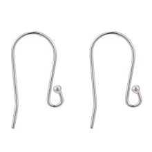 Silver 925 Sterling Silver Earring Hooks - 25mm - Pandahall