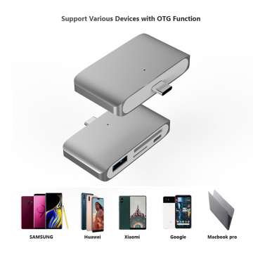 Lector de tarjetas adaptador 4 en 1 USB-C HUB