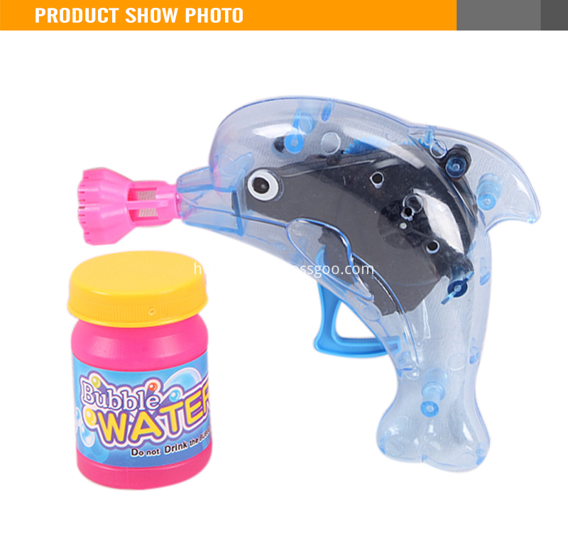 Plastic summer dolphin bubble gun