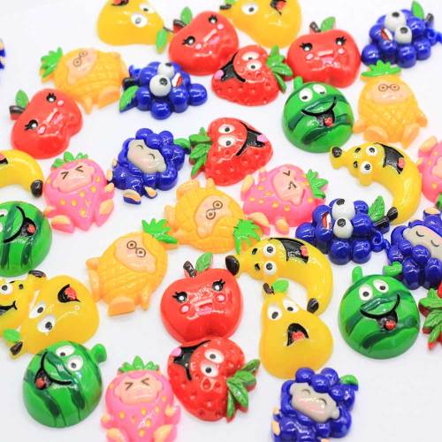 Fantaisie Divers Fruits En Forme De Résine Cabochon Flatback Perles 100 pcs / sac Cuisine Réfrigérateur Ornements Charmes Enfants DIY Jouet Décoration