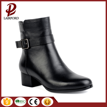 women classy winter strap boots genuine leather