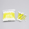 Double Tipped Plastic Yellow White Cotton Swab