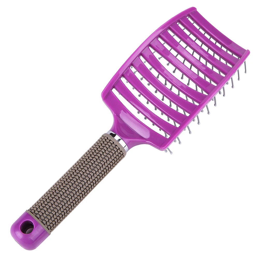 Curved Fast Dry Styling Detangling Vented Styling Hair Brush for Men & Women