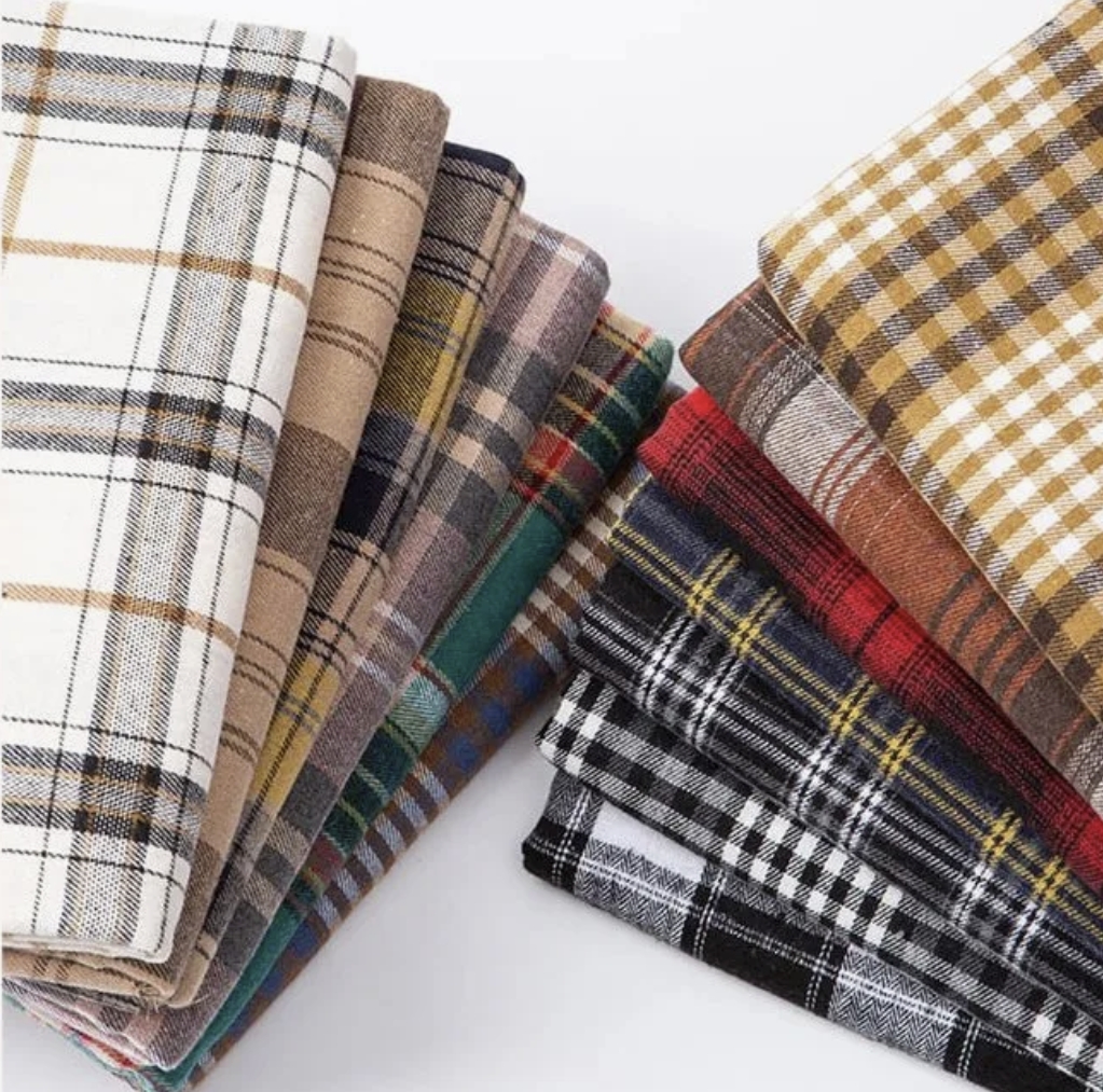 tela de verificación de franela suave y saludable soft and healthy flannel check fabric