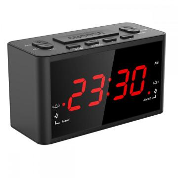 Hot Sale Red 1 Inch LED Display Radio Controlled Wall Clock With Temperature Small Desktop Digital Timer