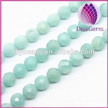 Natural 8mm faceted round amazonite beads